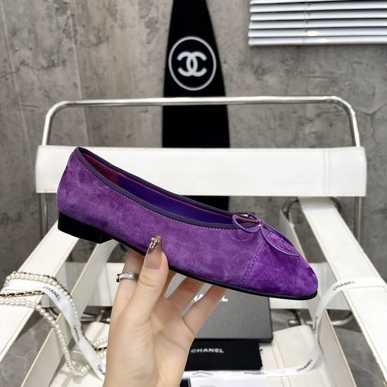 Chanel Classic Sheepskin Wool Blend Ballet Flat Shoes