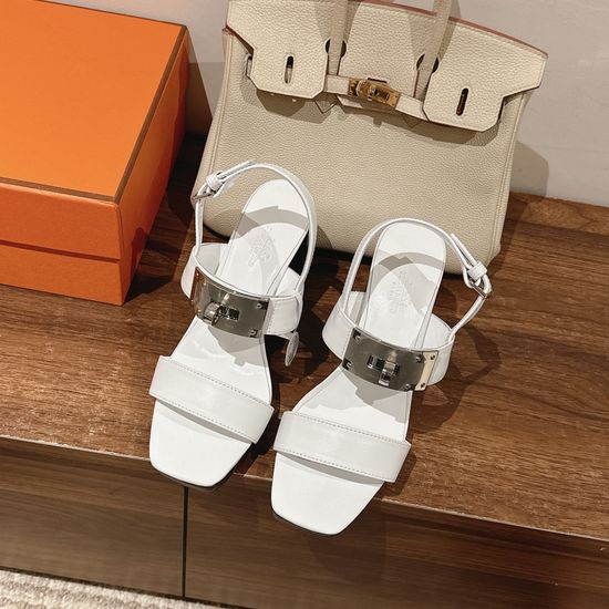 Hermes Fashionable High-heeled Sandals with Unique Heel