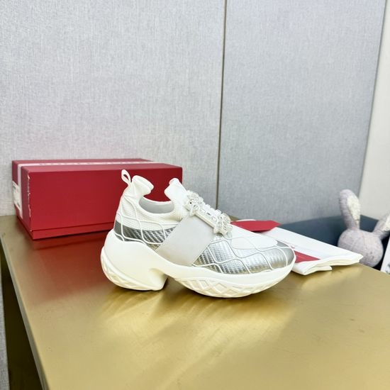 Vivienne Westhood Stylish Platform Sneakers with Shimmering Square Crystal Details