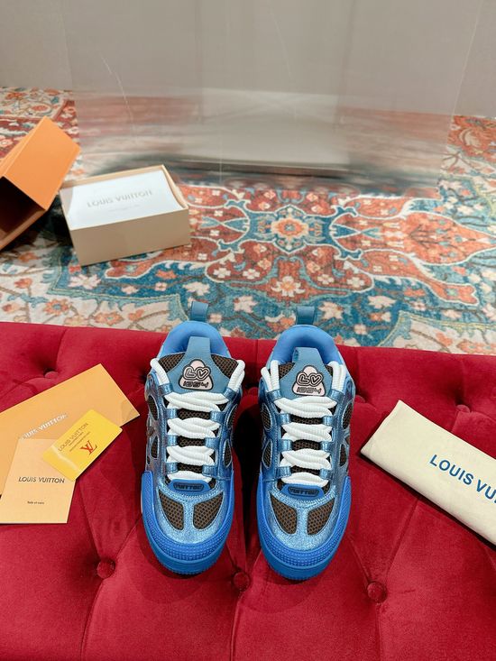 Louis Vuitton Premium Leather Skate Sneakers Breathable Casual Comfortable Footwear