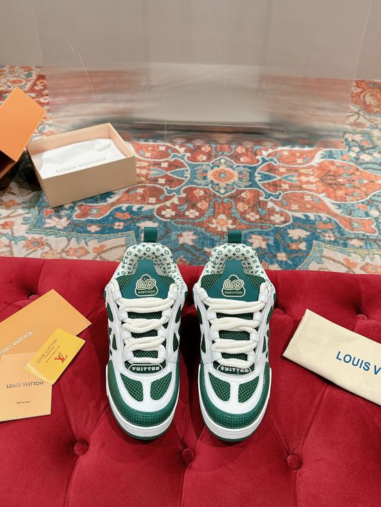 Louis Vuitton Premium Leather Skate Sneakers Breathable Casual Comfortable Footwear