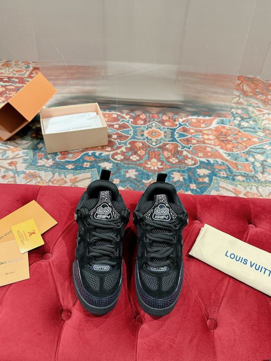 Louis Vuitton Premium Leather Skate Sneakers Breathable Casual Comfortable Footwear