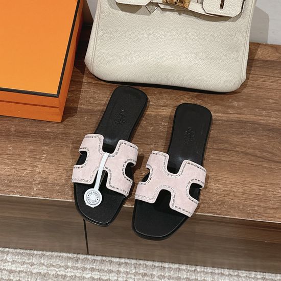 Hermes Premium Cowhide Slide Sandals Comfortable Soft Sole