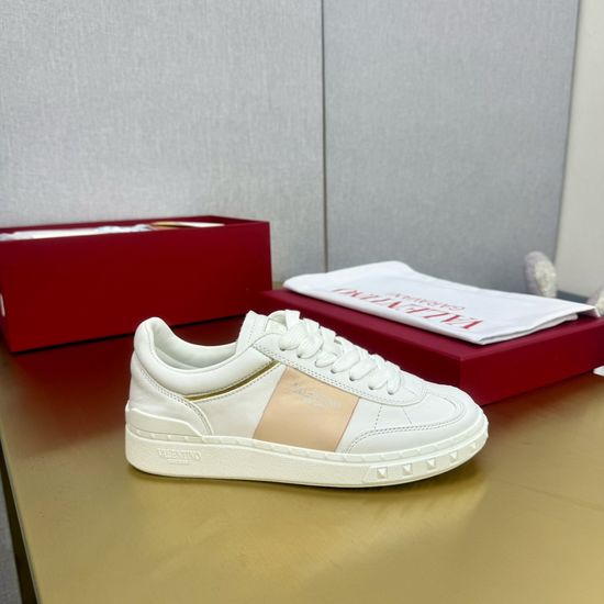 Valentino Studded Leather Lace-Up Sneakers with Punk Flair