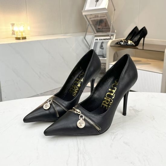 Versace Genuine Leather Pumps With Sheepskin Interior