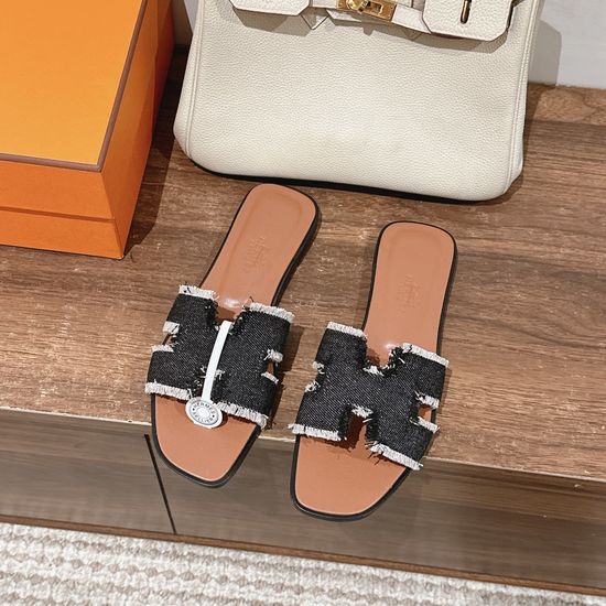 Hermes Top Grade Cowhide Slide Sandals Daily Comfort Wear