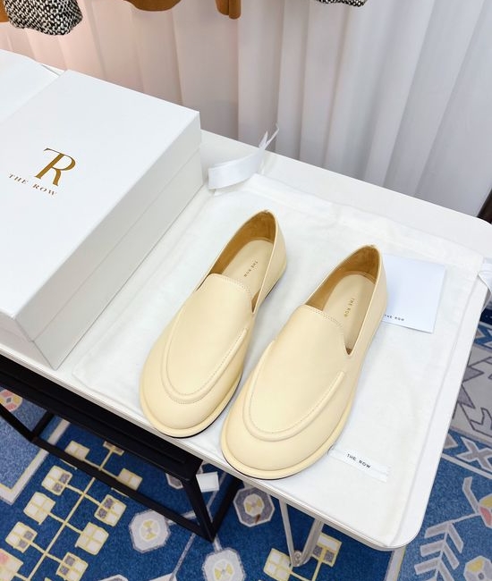 The Row Vintage Leather Loafers Soft Comfortable Casual Daily Shoes