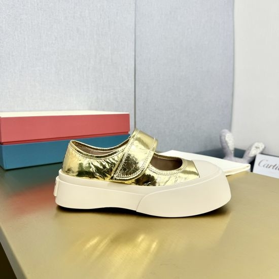 Marni Premium Leather Platform Casual Shoes with Adjustable Straps