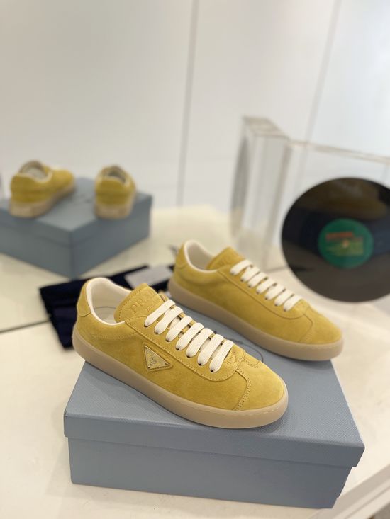 Prada Premium Leather Slip On Casual Comfortable Fashion Sneakers