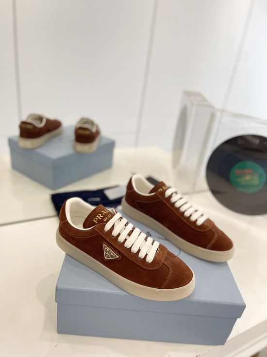 Prada Premium Leather Slip On Casual Comfortable Fashion Sneakers
