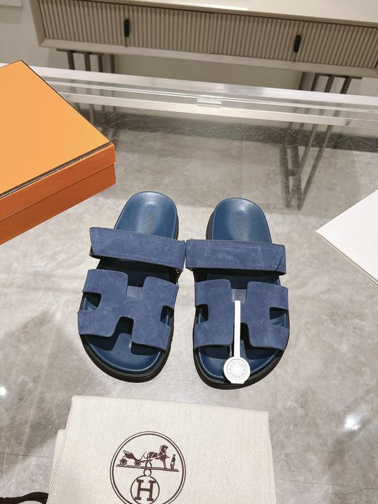 Hermes Solid Suede Slide Sandals Soft Breathable Premium Quality Non-slip Sole