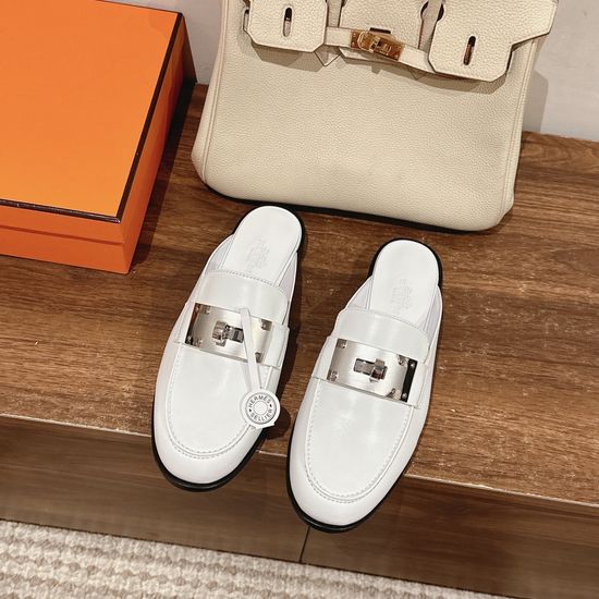 Hermes Classic Soft Leather Mules with Premium Hardware