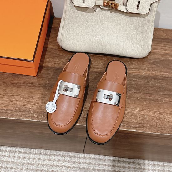 Hermes Classic Soft Leather Mules with Premium Hardware