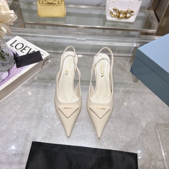 Prada Pointed Toe Patent Leather High Heel Sandals