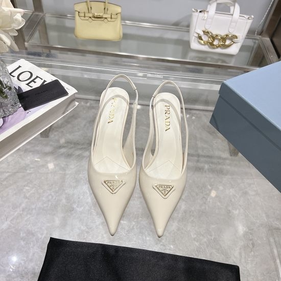 Prada Pointed Toe Patent Leather High Heel Sandals
