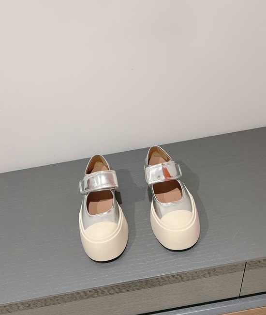 Marni Cute Round Toe Velcro Platform Mary Jane Shoes