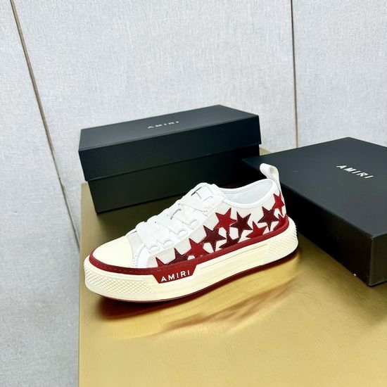 Ami Star Patch Canvas Platform Low Top Casual Shoes