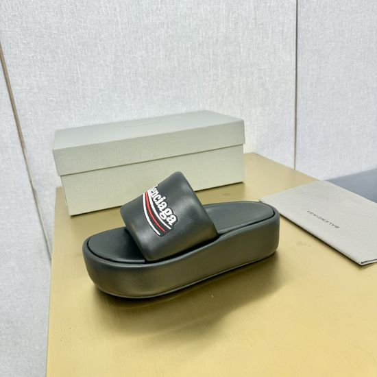 Balenciaga Thick Sole Wedge Slides Comfortable Casual Footwear