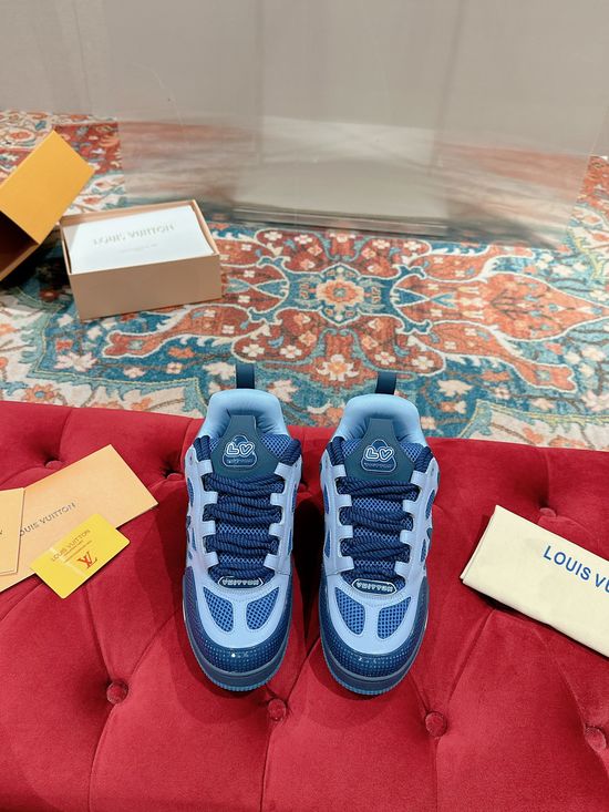 Louis Vuitton Premium Leather Skate Sneakers Breathable Casual Comfortable Footwear
