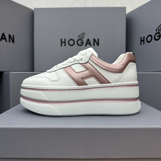 Hogan Two Stripe Elevated Comfort Casual Leather Sneakers