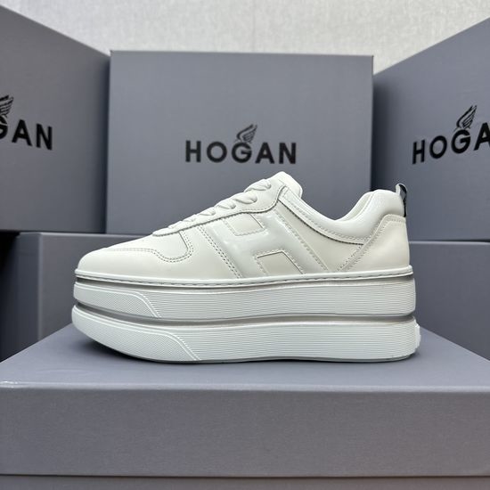 Hogan Two Stripe Elevated Comfort Casual Leather Sneakers
