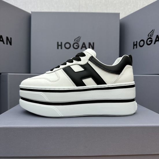 Hogan Two Stripe Elevated Comfort Casual Leather Sneakers