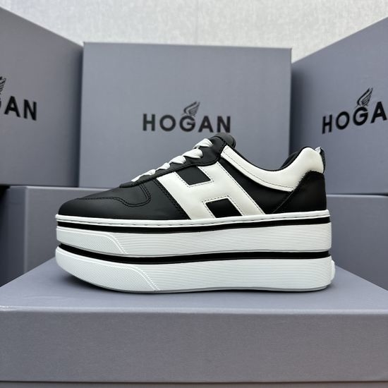 Hogan Two Stripe Elevated Comfort Casual Leather Sneakers