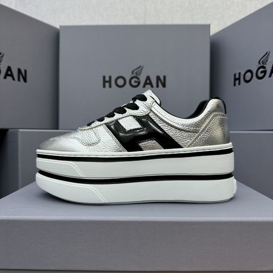 Hogan Two Stripe Elevated Comfort Casual Leather Sneakers