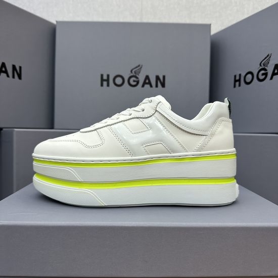 Hogan Two Stripe Elevated Comfort Casual Leather Sneakers