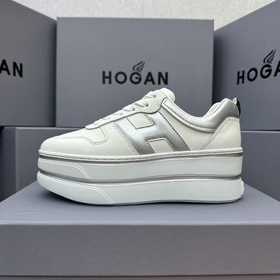 Hogan Two Stripe Elevated Comfort Casual Leather Sneakers