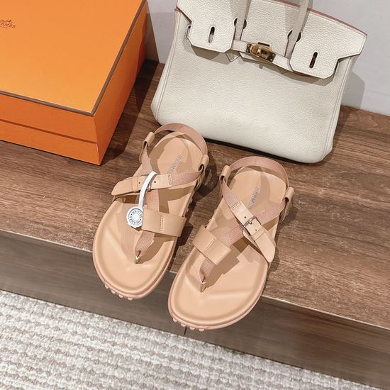 Hermes Casual Comfortable Leather Beach Sandals