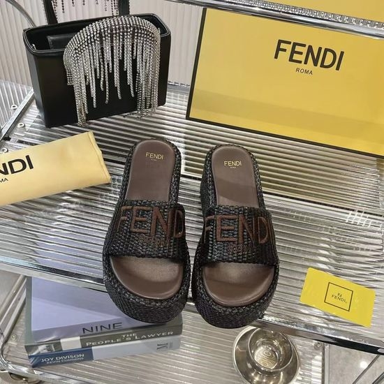 Fendi Premium Woven Slides with Soft Goatskin Lining