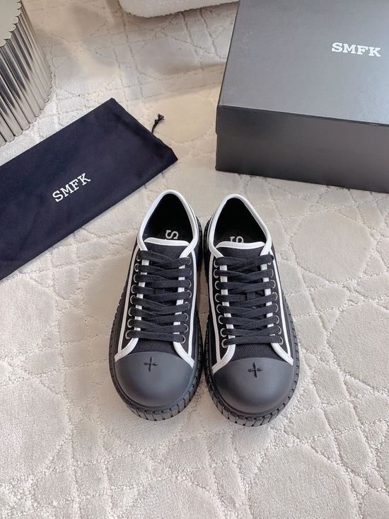 SMFK Thick Sole Canvas Shoes Height Increasing Versatile Daily Footwear