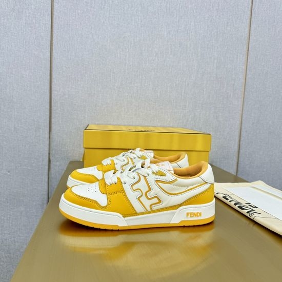 Fendi Classic Retro Leather Sneakers Non-Slip Durable Casual Footwear