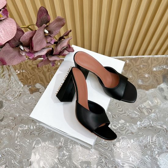 Amina Muaddi Patent Leather High Heel Shoes with Genuine Sole