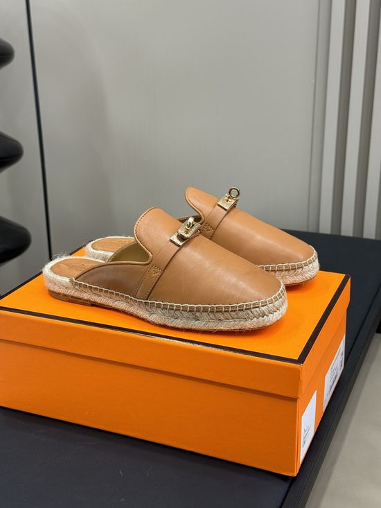 Hermes Handwoven Casual Slides with Premium Leather Upper
