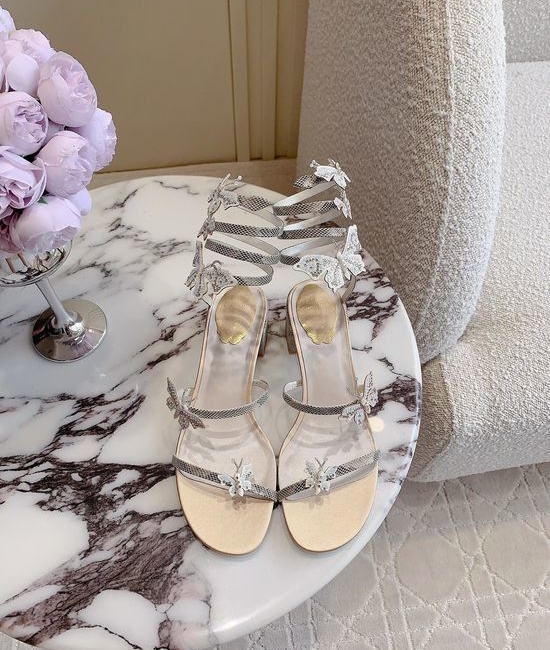 Rene Caovilla Handcrafted Butterfly High-Heeled Sandals