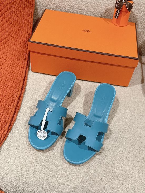 Hermes 5CM Heel Premium Cowhide Sandals Durable Comfy Sole