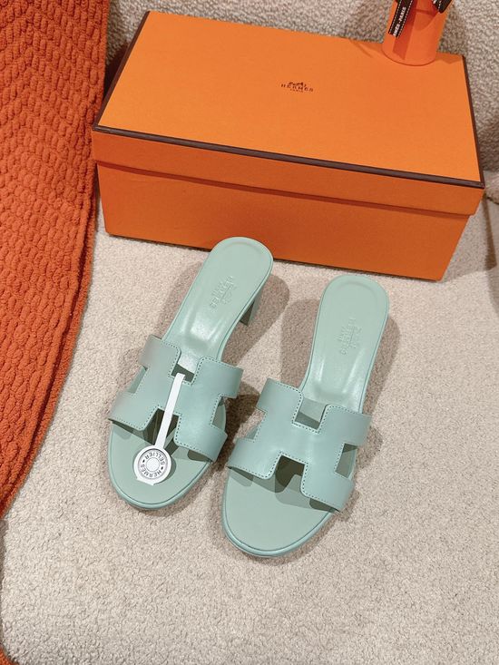 Hermes 5CM Heel Premium Cowhide Sandals Durable Comfy Sole