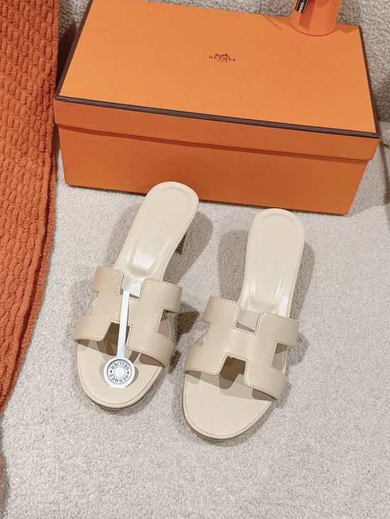 Hermes 5CM Heel Premium Cowhide Sandals Durable Comfy Sole