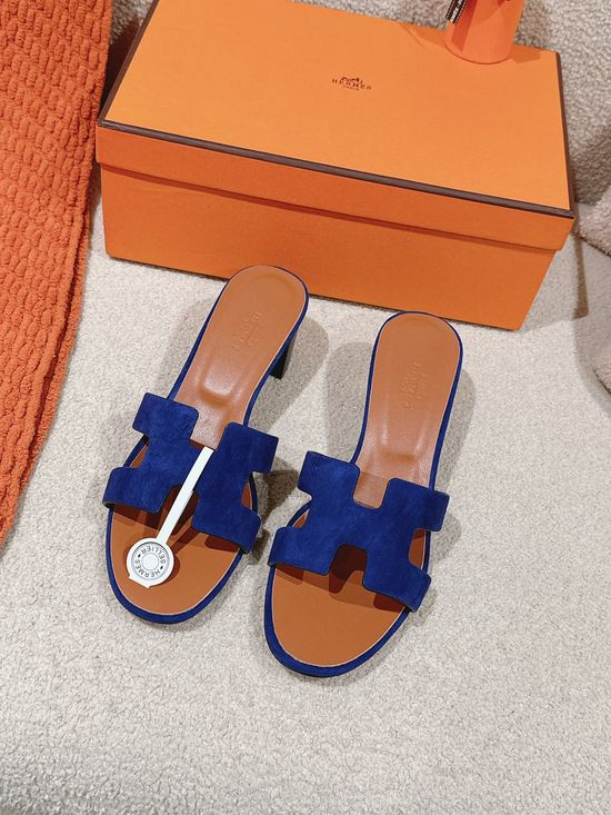 Hermes 5CM Heel Premium Cowhide Sandals Durable Comfy Sole
