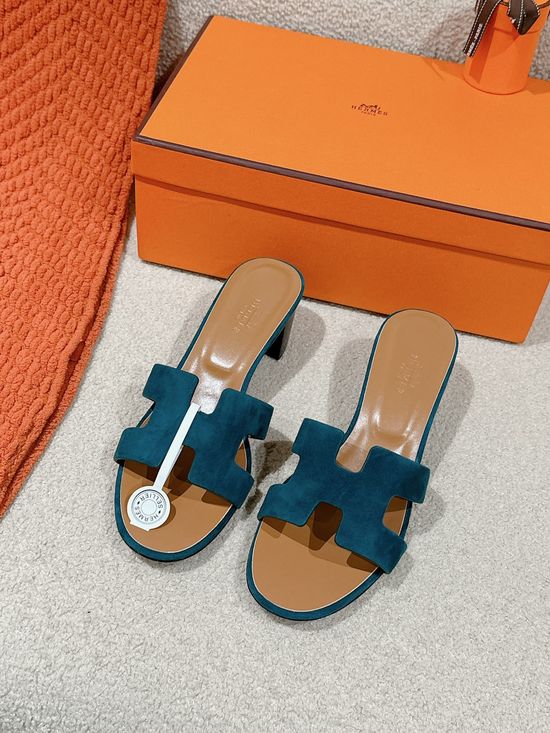 Hermes 5CM Heel Premium Cowhide Sandals Durable Comfy Sole