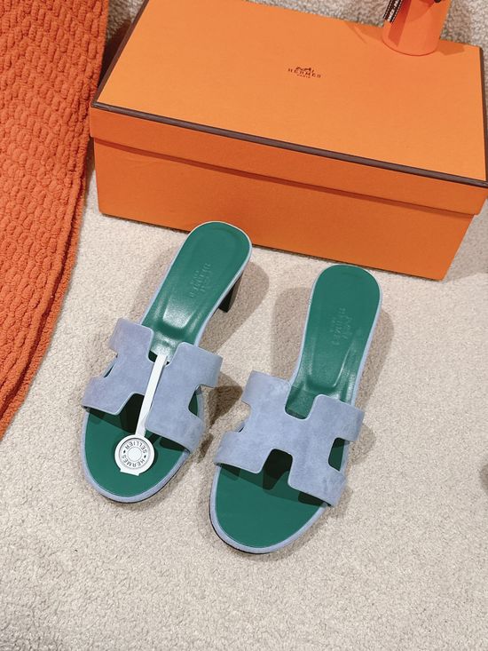 Hermes 5CM Heel Premium Cowhide Sandals Durable Comfy Sole