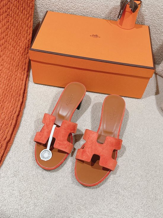 Hermes 5CM Heel Premium Cowhide Sandals Durable Comfy Sole