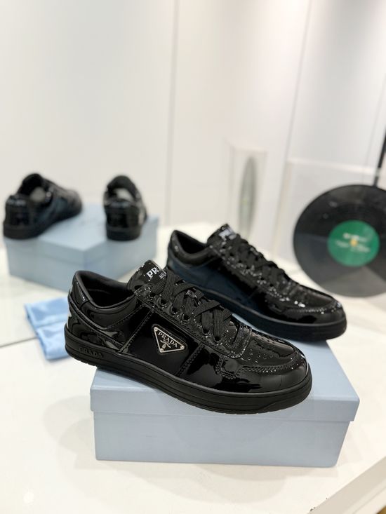 Prada Premium Square Toe Soft Leather Casual Comfort Shoes