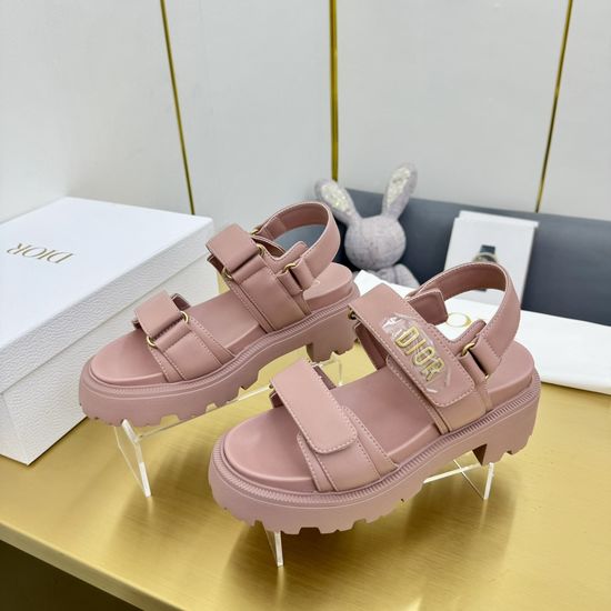 Christian Dior Quilted Pattern Adjustable Thick Sole Slide Sandals