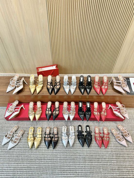Valentino Studded Strap Slingback Sandals Elegant Comfortable Multi Heel Options