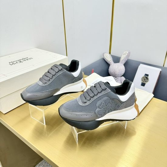 McQueen Premium Leather Stitched Athletic Running Chunky Sneakers