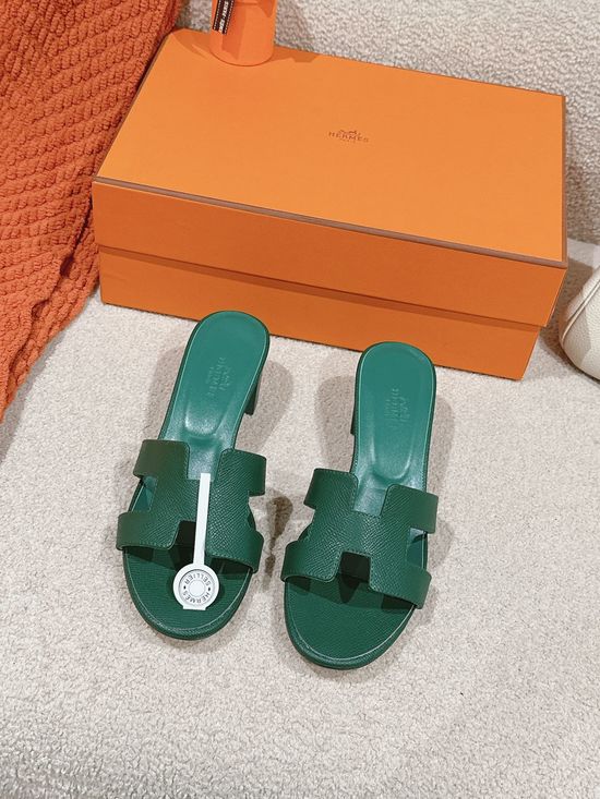 Hermes 5CM Heel Premium Cowhide Sandals Durable Comfy Sole