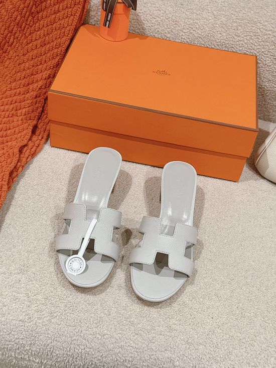 Hermes 5CM Heel Premium Cowhide Sandals Durable Comfy Sole